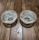 2 Round Crystal Glass Candle Holders   Table Decor