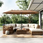 13ft Outdoor Large Market Umbrella Double-sided Patio Umbrella W  Crank Handle