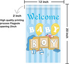 Welcome Baby Boy Garden Flag Baby Shower Newborn Baby Announcement Party Yard De