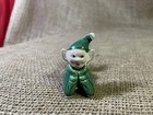 Vtg Mcm Elf Figurine Christmas Pixie Boy Sculpture Green Ceramic Laying Down 