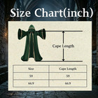 Unisex Dutch Velvet Hooded Wizard Robe Medieval Cape For Halloween