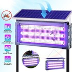 2pcs Solar Bug Zapper Outdoor 4500v Mosquito Fly Trap Insect Killer For Backyard