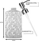 Soap Dispenser - 2 Pack  12 Oz Clear Diamond Design Glass Refillable Hand Soap D