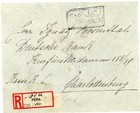 Turkey Ottoman Empire-sc 428 pair -pera 8 8 18-registered label -wwi Censor-to B