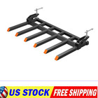 Clamp On Debris Forks For 58  Tractor Bucket  Quick Attach 6 Tines Pallet Forks