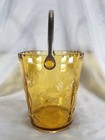Vintage Depression Cut Topaz Amber Glass Ice Bucket