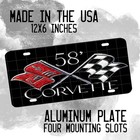 Classic American Sports Car Corvette Flags 1957 - 1964 Aluminum License Plate