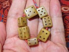 7x Nepal Tibet Buddhist Yak Bone Palden Lhamo Dice Prayer Bead  m5 