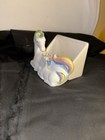 Vtg Rainbow Unicorn Ceramic Planter Box Mother Baby Figurine Trinket Box J s n y