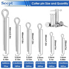 304 Stainless Steel Cotter Pins Assortment Kit - 200 Pcs For Hitch Pin Lock