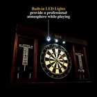 40  Dartboard Cabinet   Dart Board Set W  Led Lights 6 Steel Tip Darts   Flights
