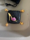 Estee Lauder Beautiful Jeweled Pillow With Jeweled Shoe Empty Powder Compact