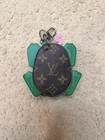 Louis Vuitton Frog Monogram Key Chain Leather Metal Green Brown Logo