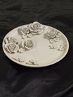 Venus Et Fleur White 3d Rose Round Glossy Decorative Collector Plate