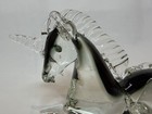 Murano Style Vintage Art Clear Glass Unicorn Figurine  Sommerso Technique  4   