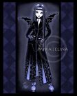 Vampire Blue Alchemical Gothic Fairy Signed Print Black Fae Mina Myka Jelina Art