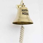 4  Nautical Brass Happy Hour Ship Bell Marine Boat Wall Hanging D  cor Gifts