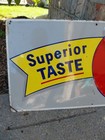 C 1950s Original Vintage L m Cigarettes Sign Metal Embossed Superior Taste Cool 