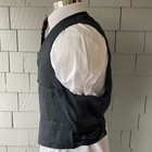 30s 40s Deadstock Vintage Black Gray Rust Pinstripe Fine Wool Mens Vest Chest 42