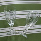 Princess House Fantasia Poinsettia Water Goblets Glasses 6-3 4  Set Of 2