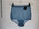 Nwt  Vintage Panties  Sherman  Granny Panties  Blue  Nylon  Lace Waistband Sz 5