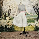 Vintage Deadstock 1960 s Dress Gray White Pink Belt Gay Gibson Pinup Retro Nwt 