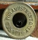 Vintage Brass Loaned For Amusement Purposes Only Token Coin
