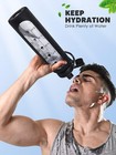 Glass Water Bottles 32oz With Silicone Sleeve Drinking Hydration Bottles Reusabl