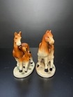 Vintage Porcelain Horse And Foal Figurines 5 In By 7 In  set Of Two 