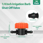 35 Pack 1 4  Drip Irrigation Shut Off Valves  In-line Barbed Ball Valve For 1 4