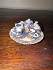 Vintage Dollhouse Miniature Porcelain Multicolor Floral Tea Set 10 Piece