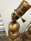 Vintage Mcm Stacked Ball Brass Table Lamps Corded Mid Century Modern Working