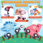22pcs Magnetic Wooden Train Set  Dinosaur Toys With Playmat storage Bag  Montess