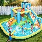 Kids Inflatable Bounce House Water Park Dual Slide Climbing Jumping Splash Pool