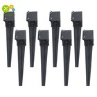 8 Pack Fence Post Anchor Ground Spike 24 X 4 X 4 In Heavy Duty Metal Fence Stake