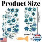 Beinkmake 3 Sheets Teal Florals Rub On Transfers For Crafts And Furniture 12  