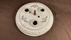Vintage Porcelain 3 Bulb Flush Mount Ceiling Light Fixture Art Deco