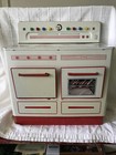 Vintage Wolverine Tin Lithograph Play Toy Stove Oven Range Red White Kitchen 50s