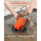 Uimoso 1 Hp Submersible Pump Wastewater 5000 Gph 40 Ft Lift  Durable Cast Iron