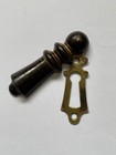 Antique Victorian Wooden Brass Escutcheon Vintage Keyhole Cover