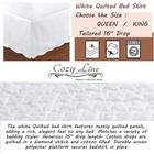 White Quilted Bed Skirt Dust Ruffle Matelasse Tailored 16 