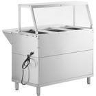 Three Pan Electric Steam Table W  Partially Enclosed Base   Sneeze Guard - 1500w