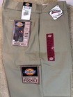 Dickies Men s Loose Fit Double Knee Cell Phone Pocket Work Pants Khaki 34x32 New