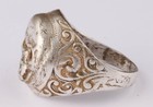 Signet Skull Ring Bones Antique Amulet Protecting Against Death Memento Mori Typ