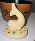 Vintage Shawnee Pottery Dolphin Flower Frog Pale Yellow