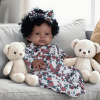 18 Inch Reborn Black Baby Doll     Realistic Lifelike Newborn Girl With Soft Cloth