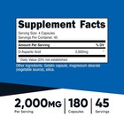 Nutricost D-aspartic Acid  daa  Capsules 2000mg Per Serving  180 Capsules  - Non