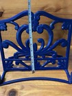 Cobalt Blue Cast Iron Cookbook Stand Vintage Recipe Book Holder Tablet Easel