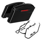 Black Hard Saddlebags   Conversion Brackets Kit Fit For Harley Dyna 2008-2017