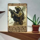 Vintage Military Tin Metal Sign Army Veteran Themed Wall Decor 8x12 